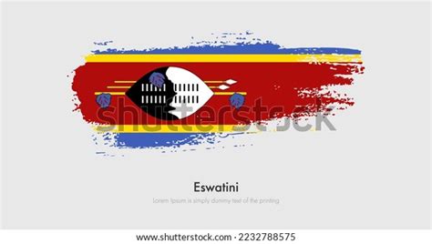 Brush Painted Grunge Flag Eswatini Abstract Stock Vector Royalty Free