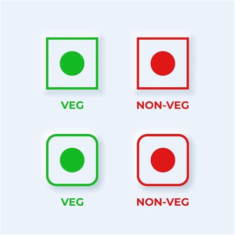 Premium Vector | Vector illustration for veg and non veg icon in neumorphism style