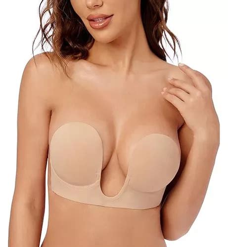 Brasier Bra Push Up Escote Profundo Straple Sin Espalda Cuotas Sin