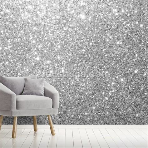 Grey Glitter Wallpaper | Wallsauce UK