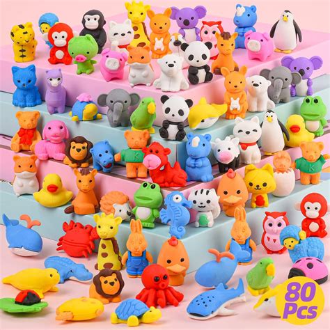 40 Pcs Sea Animal Erasers For Kids Desk Pet 3d Take Apart