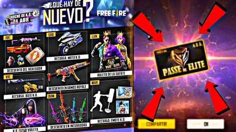 Nueva Agenda Semanal Oficial De Free Fire Pase Elite En Descuento