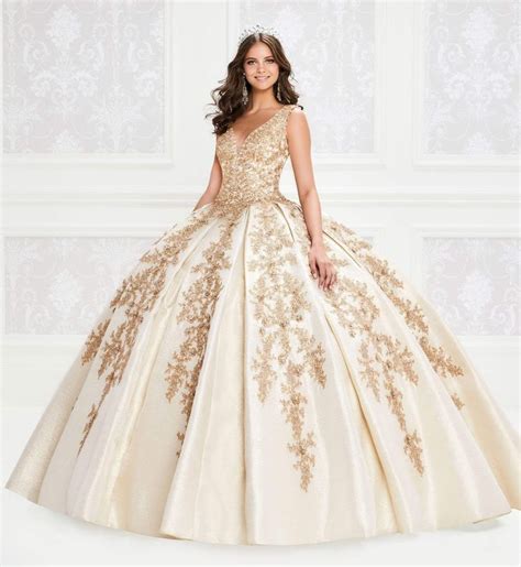 Princesa By Ariana Vara Pr Plunging V Neck Ball Gown Pretty