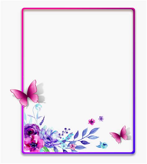 Ftestickers Frame Borders Watercolor Flowers Pimk Frames And Borders