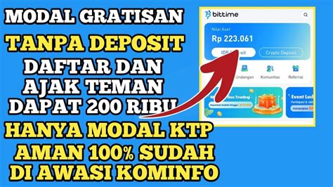 Cara Mendapat Uang Ribu Bittime Gratis Daftar Dan Ajak Teman