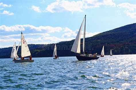 Sailing Boats Regatta Iskar Lake Bulgaria Editorial Stock Image - Image ...