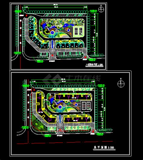 小区总体规划设计施工cad建筑平面图住宅小区土木在线