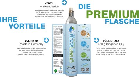 Greensoda Premium Xxl Universal Bio Soda Zylinder G Kohlens Ure