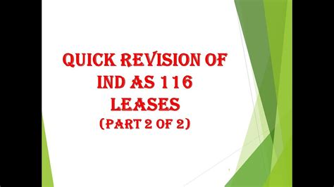 Ind As Leases Lessor Books Quick Revision Ca Ravi Kanth