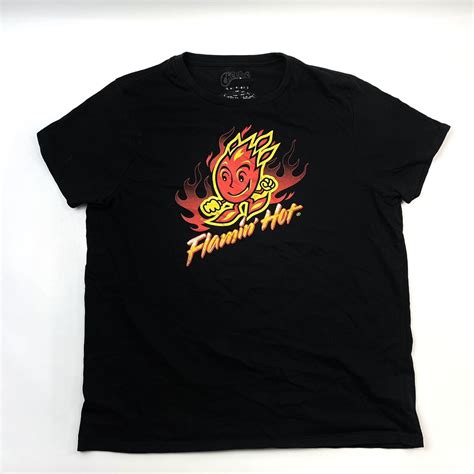 Cheetos Flamin Hot Logo Graphic Black T Shirt Top Wo Gem