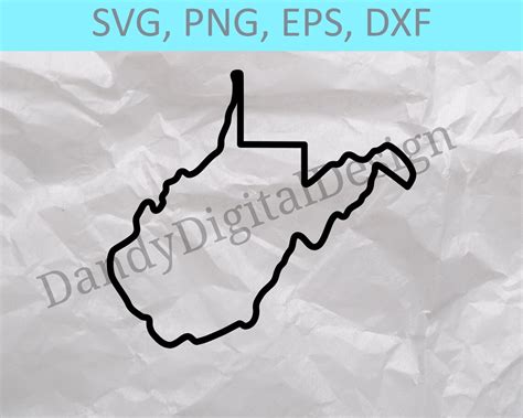 West Virginia State Outline Svg Wv Outline Svg State Outline Cricut