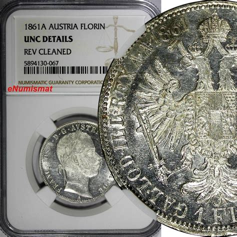 Florin Austria Franz Joseph I Silver A Ngc Unc Det Km