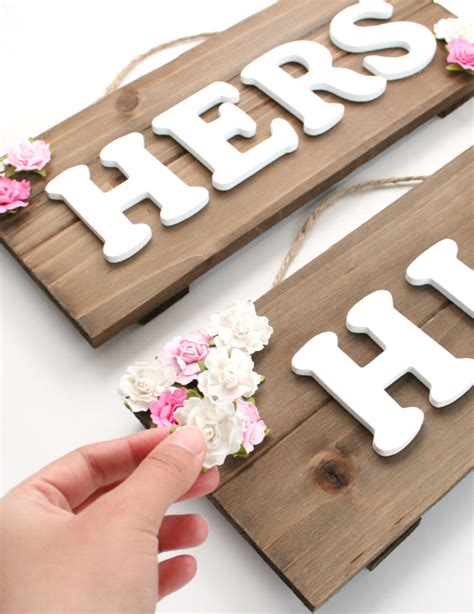 DIY Wedding Bride And Groom Chair Signs