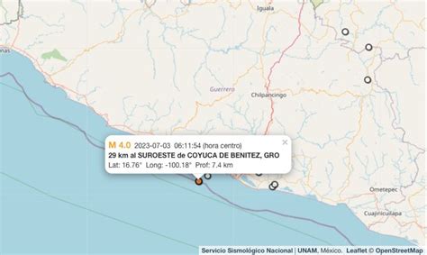 Sismo hoy México del 3 de julio de 2023 A qué hora fue el último temblor