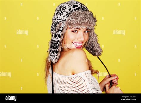 Cute Blonde Year Old Boy With Beanie