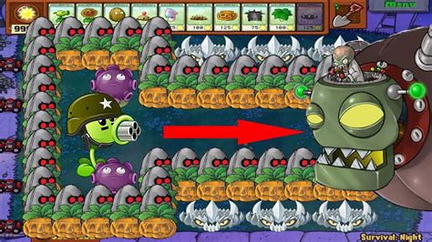 Plants Vs Zombies 99 Gatling Pea And Gloom Shroom Vs Dr Zomboss ALL