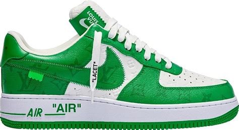 Nike X Lv Air Force Low White Gym Green Boutique Zeroum