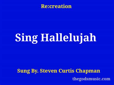 Sing Hallelujah Christian Song Lyrics