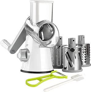 Ourokhome Rotary Cheese Grater Shredder 3 Drum Blades Manual