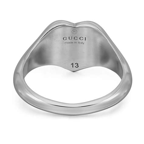 Gucci Blue Enamel Heart Interlocking G Ring 925 Sterling Silver Size 65 For Sale At 1stdibs