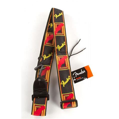 Ремінь гітарний Fender Strap 2 Monogrammed Black Yellow Red Id