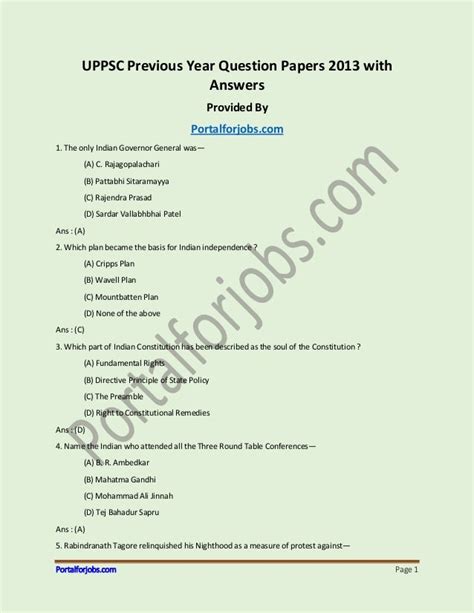 Uppsc Previous Year Question Papers With Answers