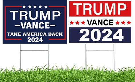 Trump Vance 2024 Yard Signs 2 Pack Double Sided