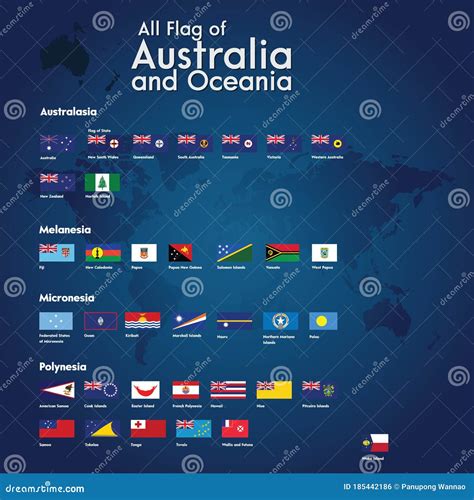 Australia And Oceania All Flag Stock Vector Illustration Of Flag