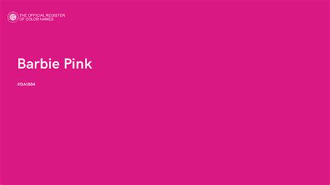 Barbie Pink color - #DA1884 - The Official Register of Color Names