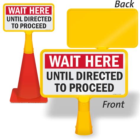 Stop Please Wait Here Until Called Forward Sidewalk Sign