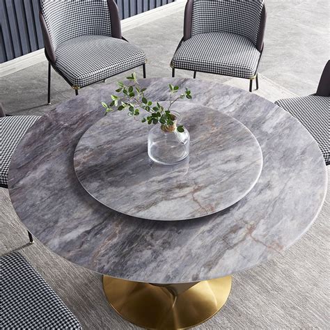 Grey Round Dining Table Cleaning Clothes Cleaning Wipes Lazy Susan