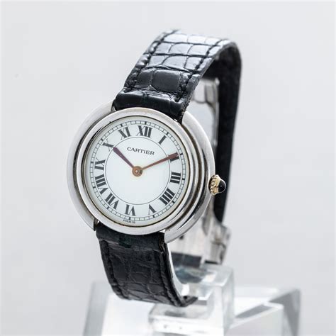 Cartier Raro Ellipse Vendome Automatico In Oro Bianco K Solo Tempo