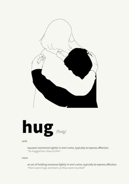 Premium Vector Hug Concept Vector Illustration Black And White