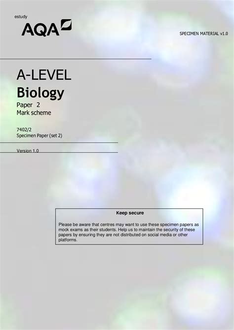 Aqa A Level Biology Paper 2 2022 Mark Scheme Browsegrades