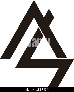 Abstract Letter Sa Simple Arrow Geometric Logo Vector Stock Vector