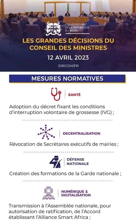 Voici les décisions prises ce mercredi en Conseil des ministres 24