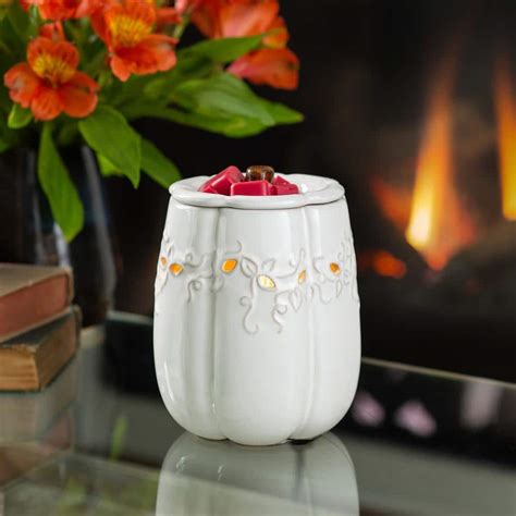 Candle Warmers Etc White Pumpkin Wax Warmer Bundle Plus Two Fall Favorite Scents ECOMM27 - The ...