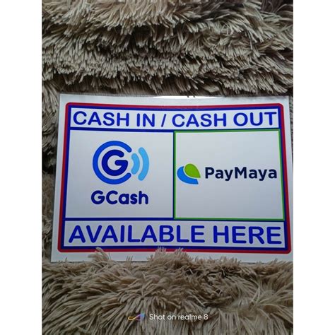 ♟ Cash Incash Out Paymaya X Gcash Signage Laminated A4 Size Shopee