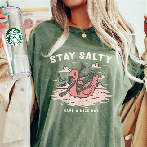 Stay Salty T Shirt Summer T Shirt Beach Tee Ocean Oversized Etsy