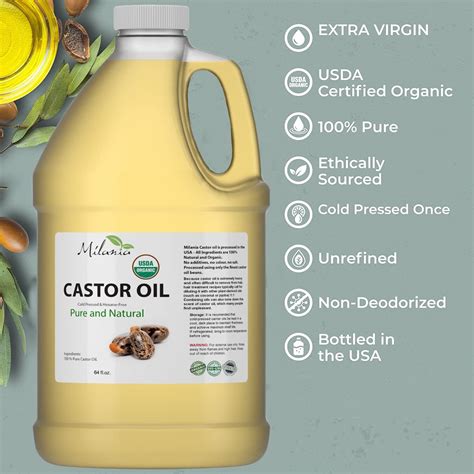 Premium Organic Castor Oil 100 Pure And Hexane Free Cold Pressed