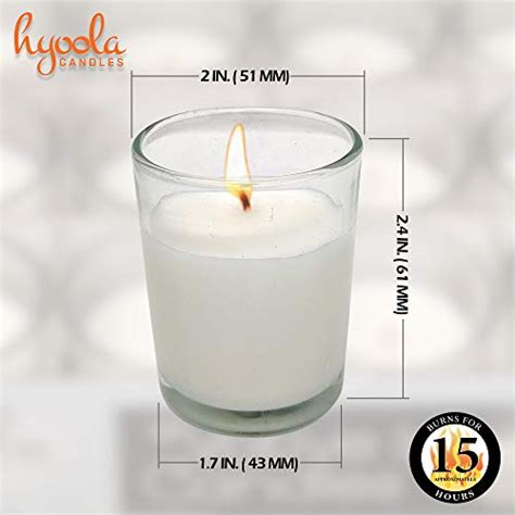 Hyoola White Votive Candles In Glass Pack Of 48 Votive Candle 15 Hour Burn Time Unscented