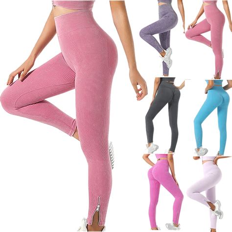 Aufmer Pants For Women Clearance Elastic Waist Sports Pants Long Print Yoga Pants For Women Dyed