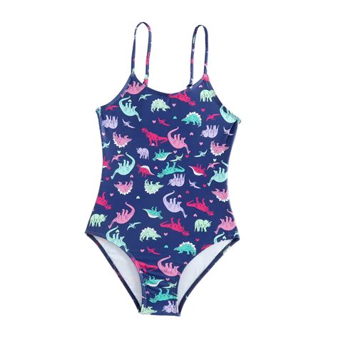 Baby Girl Swimsuit One Piece Cartoon Dinosaurs Prints Sport Bikini Set