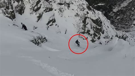 Heart Stopping Moment Skier Dominic Torro Triggers Avalanche And