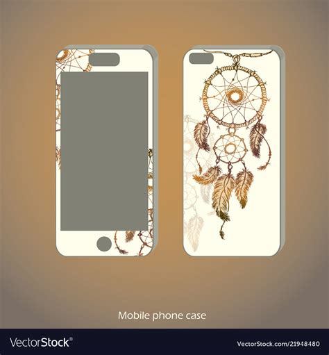 Mobile phone cover back and screen Royalty Free Vector Image