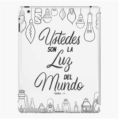 Ustedes Son Luz Del Mundo Mateo 5 14 Bible Verse White Background