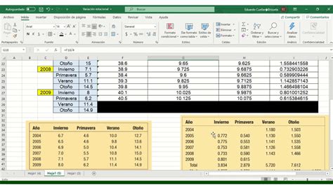 Series De Tiempo Con Excel Indice Estacional Youtube