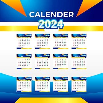 Thailand Calendar Blue Thailand 2024 Calendar Template Vector Template ...