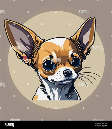Cute Dog Chihuahua Breed Face Vector Portrait Stock Vector Image And Art
