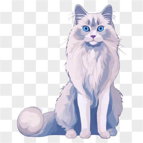 Baixe Adorável Gato Branco Olhos Azuis Cartoons Creative Fabrica